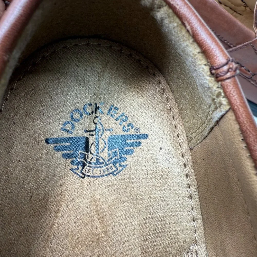 Dockers Mens Tassel Loafers Brown Leather Size 9.5M Slip-on